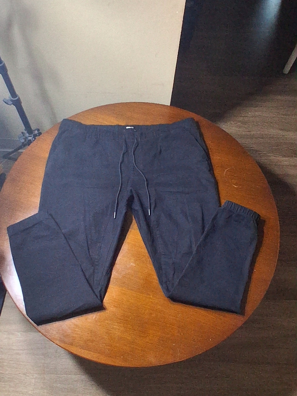 Men's Black Khaki Pants with Drawstring